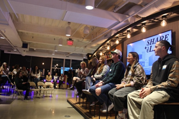 Group of Influencers speaking to a crowd